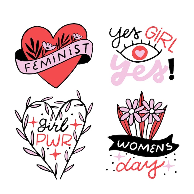 Free Vector international women day labels