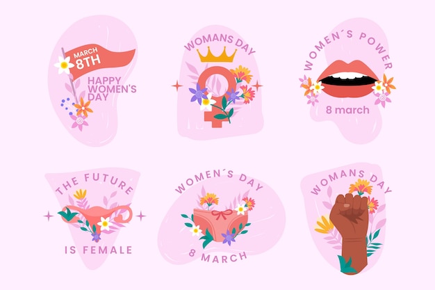 International women day labels