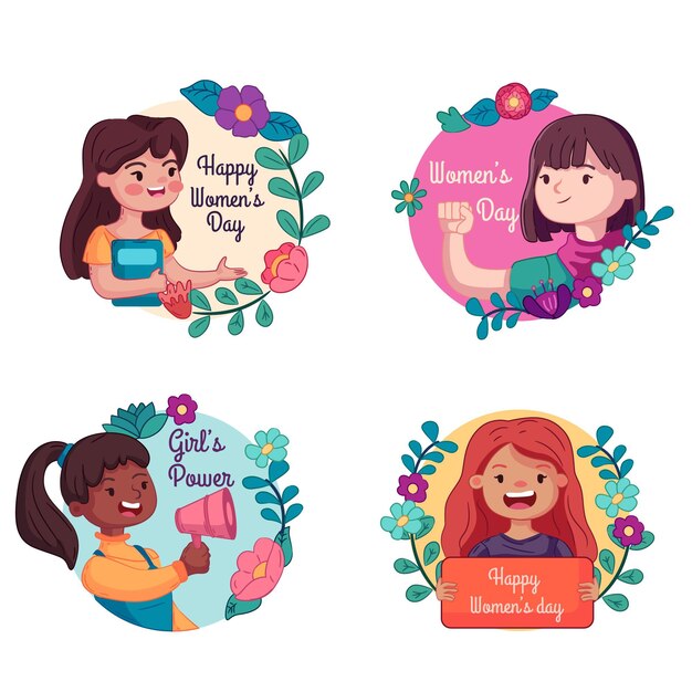 International women day labels