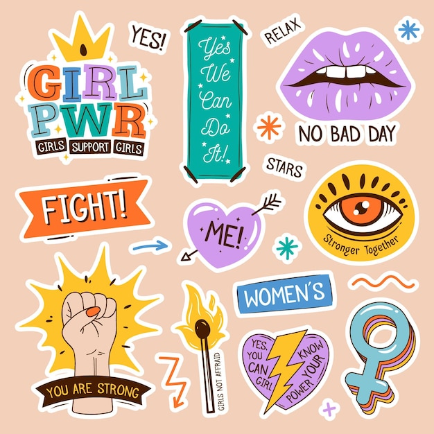 Free Vector international women day labels