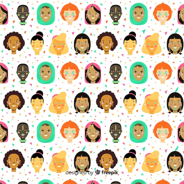 Free vector international women pattern