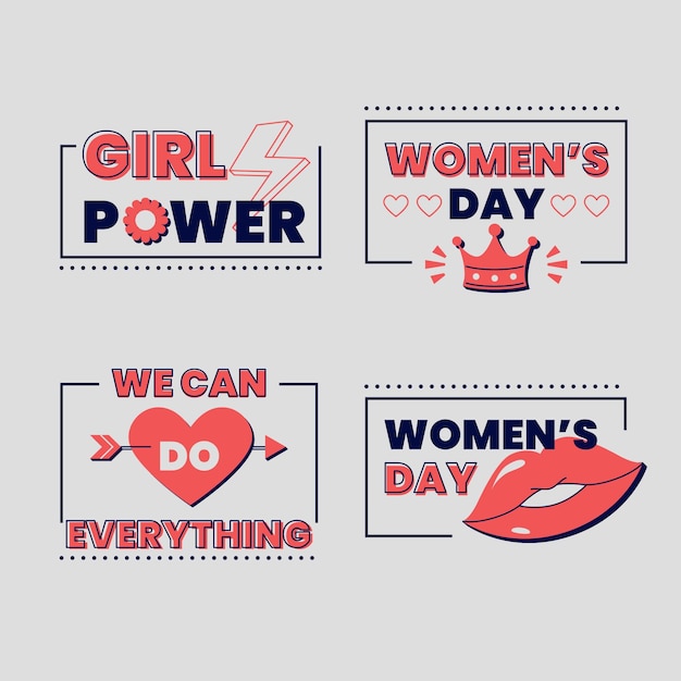 International women's day badge collection