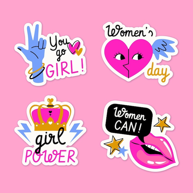 International women's day badge collection