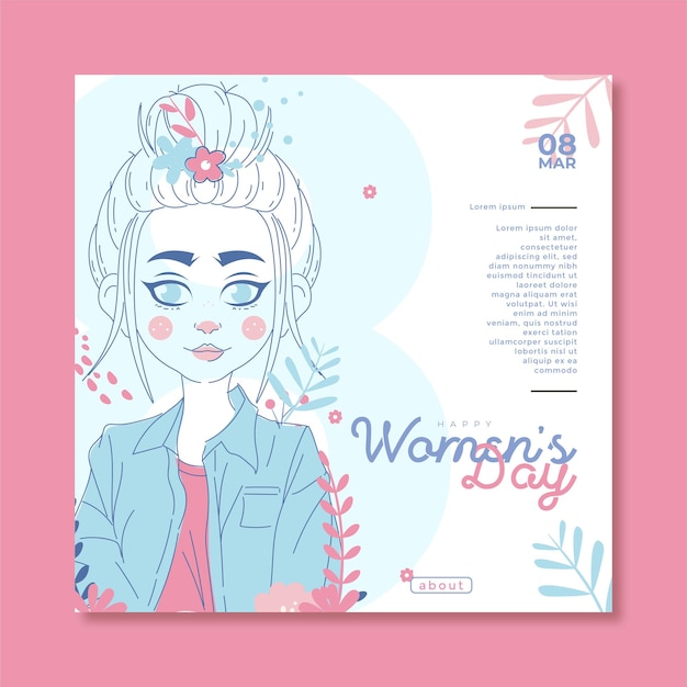 International women's day illustration with profile of woman