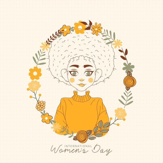 Free Vector international women's day illustration with profile of woman