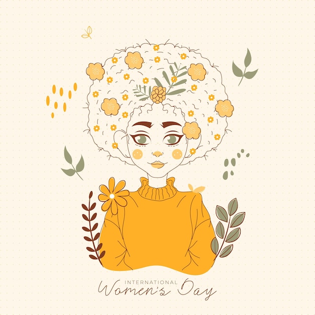 Free Vector international women's day illustration with profile of woman