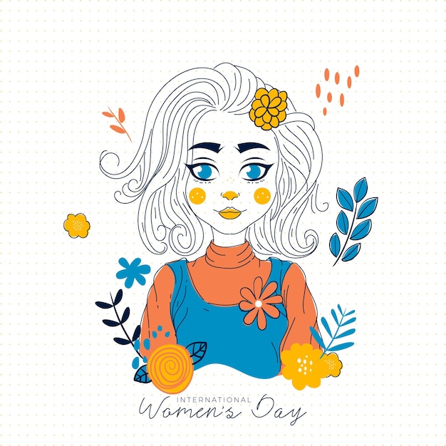 Free Vector international women's day illustration with profile of woman