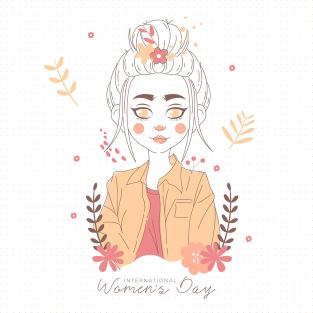 International women's day illustration with profile of woman