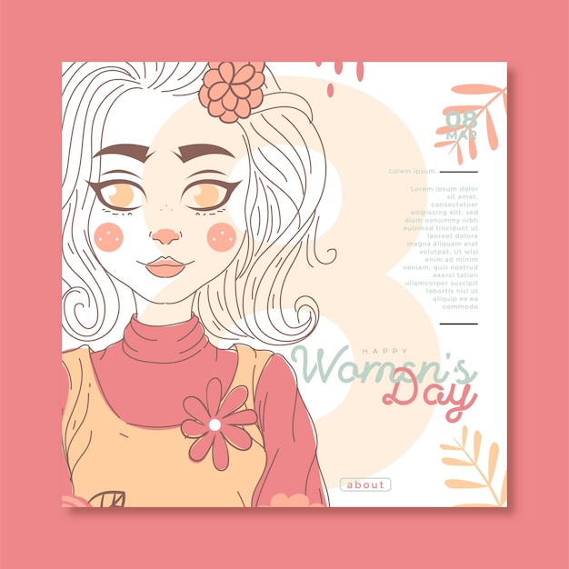 Free Vector international women's day illustration with profile of woman