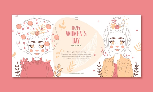 International women's day illustration with profile of woman