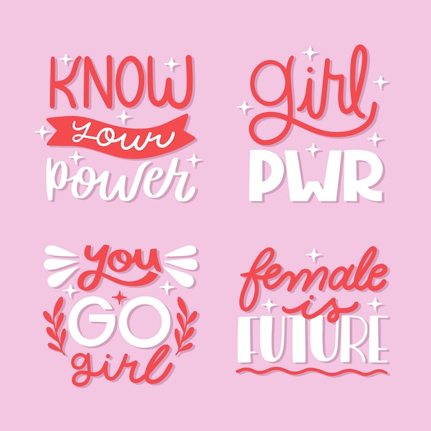 Free Vector international women's day label collection