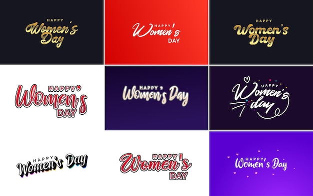 International Women's Day vector hand written typography background with a bold vibrant style