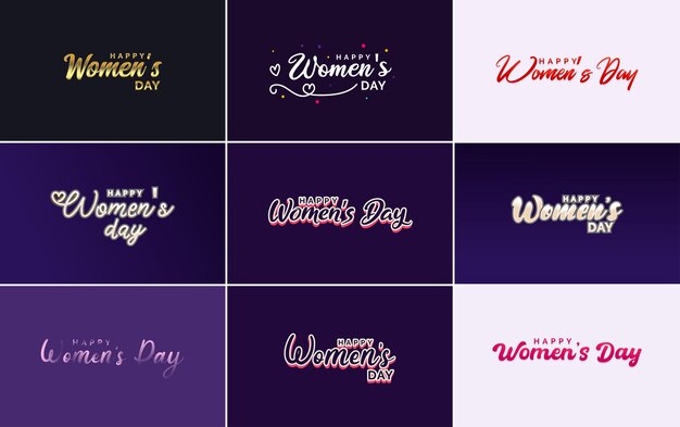 International Women's Day vector handwritten typography background