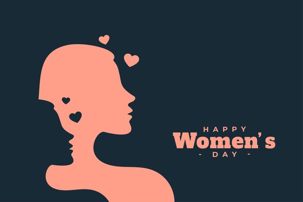 International womens day flat card design