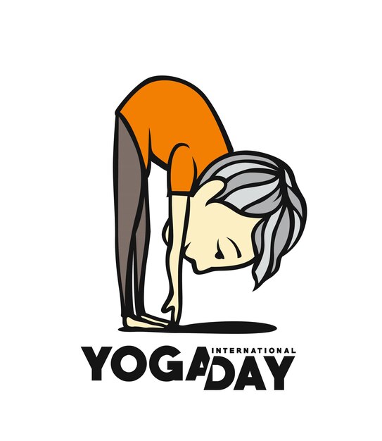 International Yoga Day 21st june Vector illustration