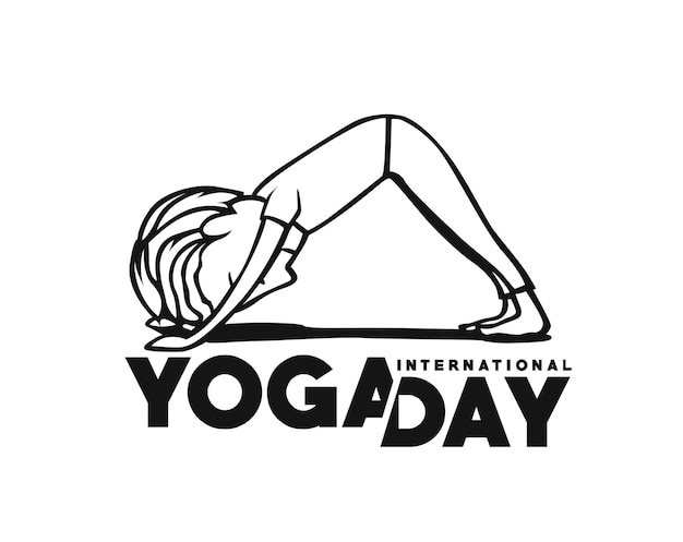 International Yoga Day 21st june Vector illustration