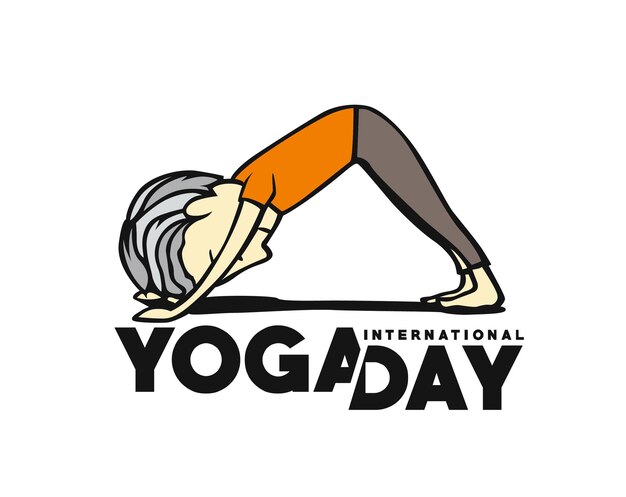 International Yoga Day 21st june Vector illustration