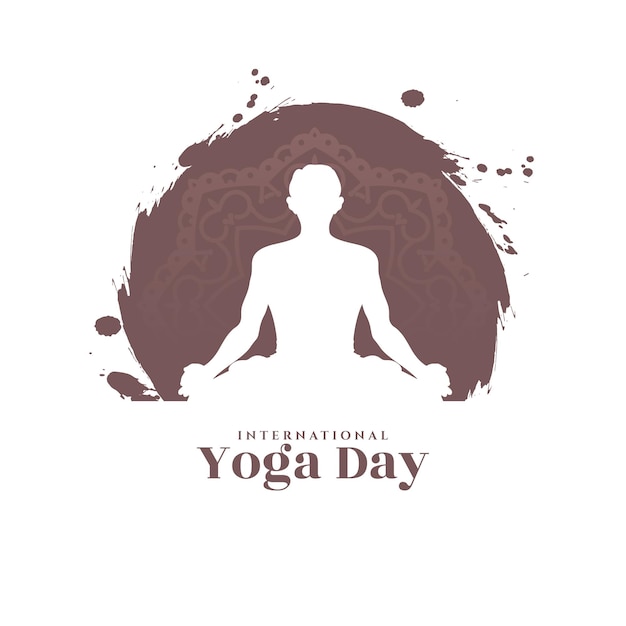 Free vector international yoga day beautiful greeting background design