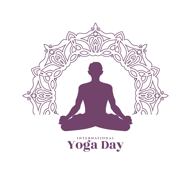 International Yoga day ethnic decorative background design