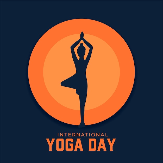 International yoga day event flat background