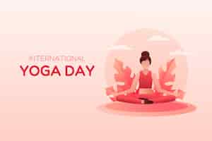 Free vector international yoga day gradient background