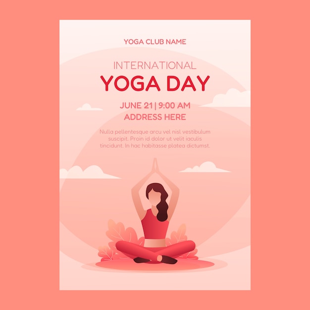 Free vector international yoga day gradient poster or flyer