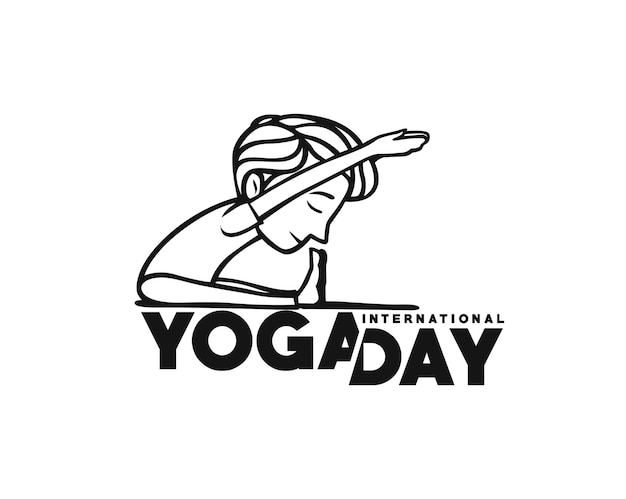 International Yoga Day Young Man Meditates Character Vector illustration