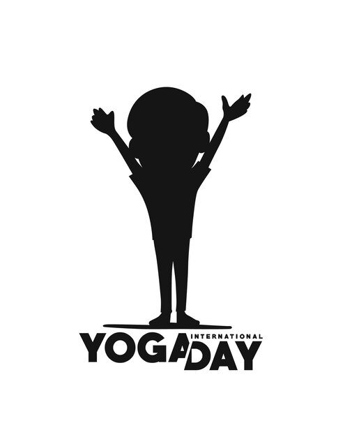 International Yoga Day Young Man Meditates Character Vector illustration