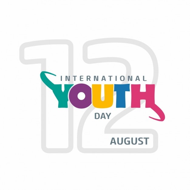 Free vector international youth day, colored letters