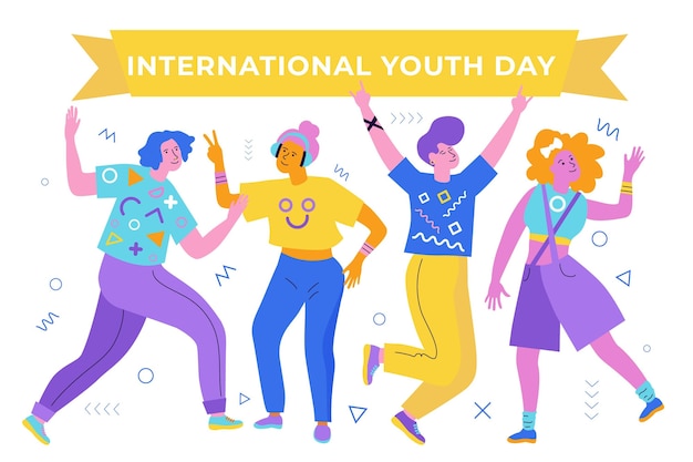 Free Vector international youth day illustration