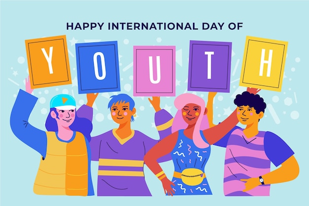 Free vector international youth day illustration