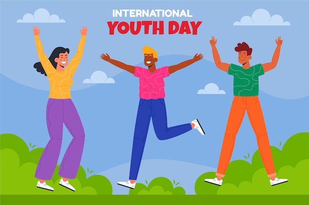 Free Vector international youth day illustration