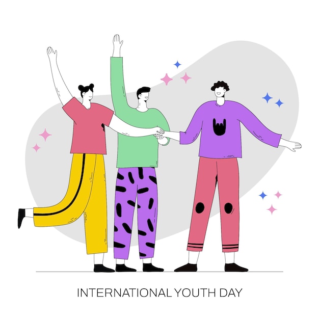 Free vector international youth day illustration