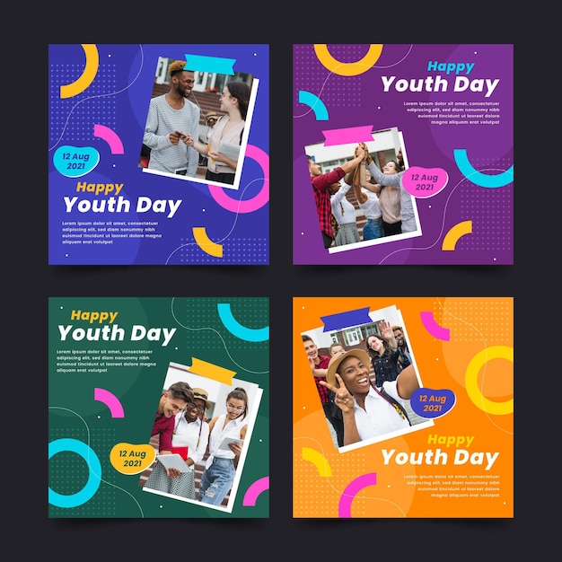 International youth day post collection with photo