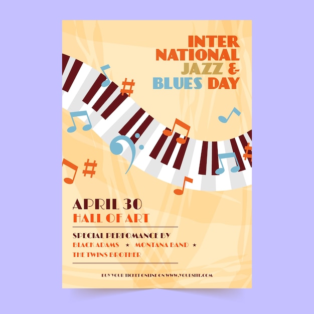 Internationl jazz day flyer template design