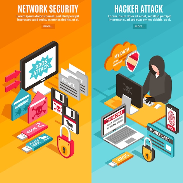 Free vector internet hacker banners