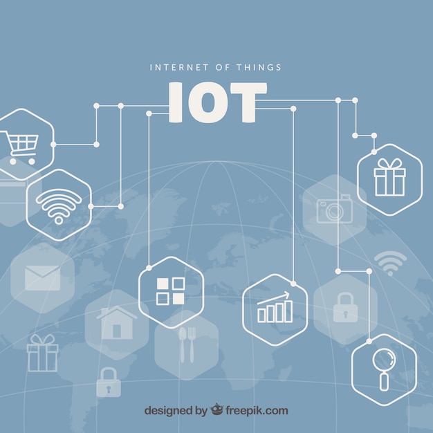 Free Vector internet of things conected background 