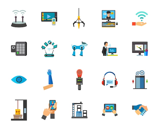 Free Vector internet of things icon set