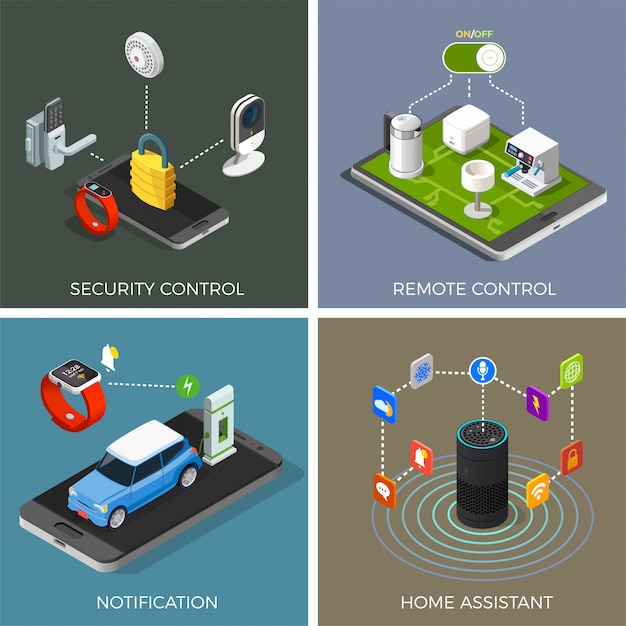 Free Vector internet of things isometric concept