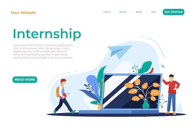 Free Vector internship job home page