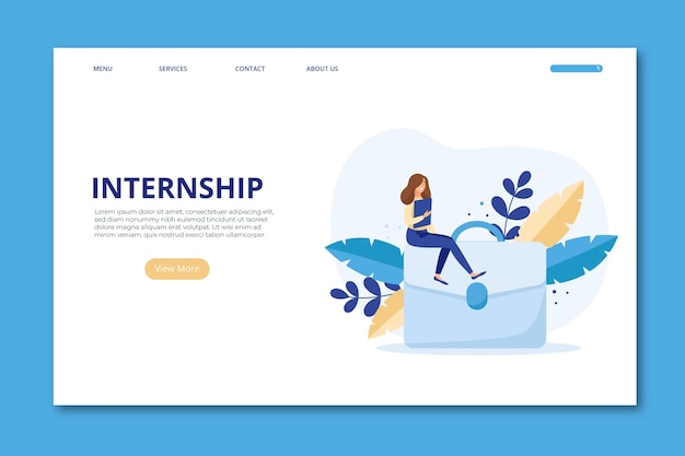 Internship job landing page template