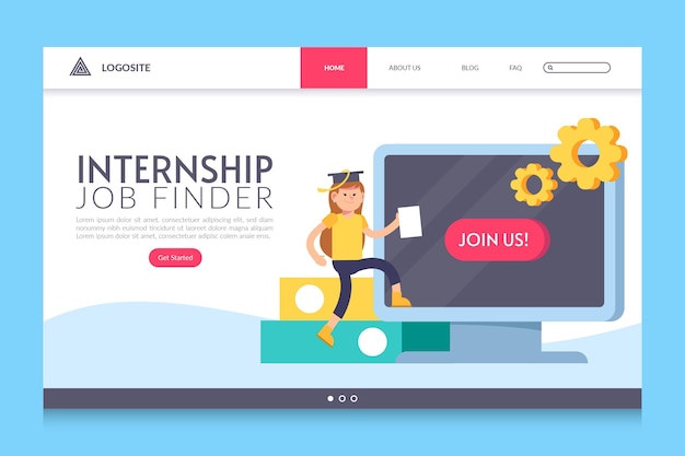 Internship job landing page