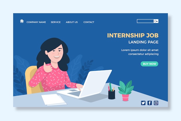 Internship job landing page