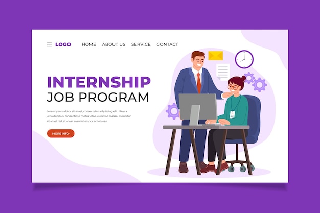 Internship job landing page