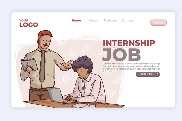 Internship job landing page