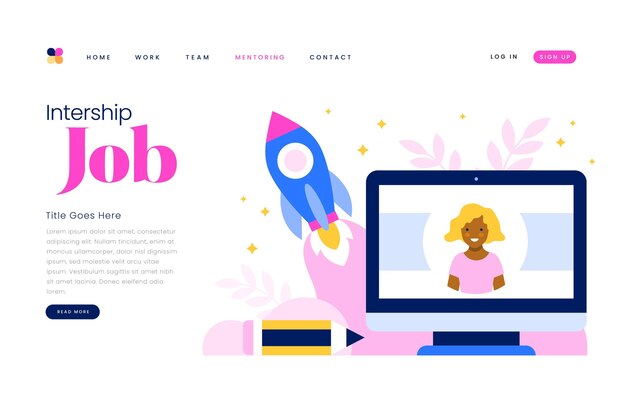 Internship job landing page