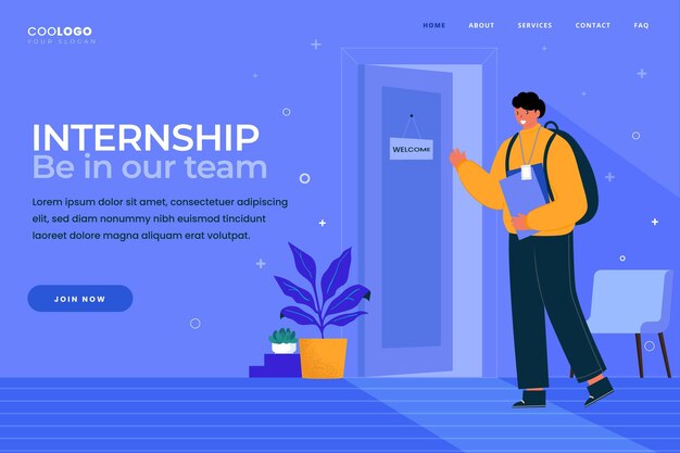 Internship job landing page