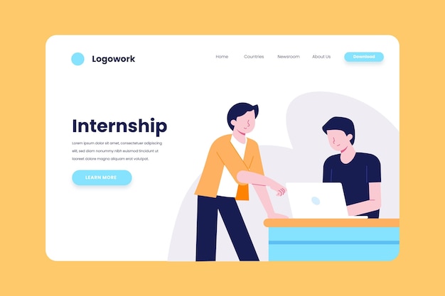 Internship job landing page