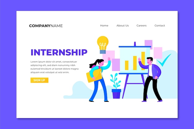 Internship job landing page