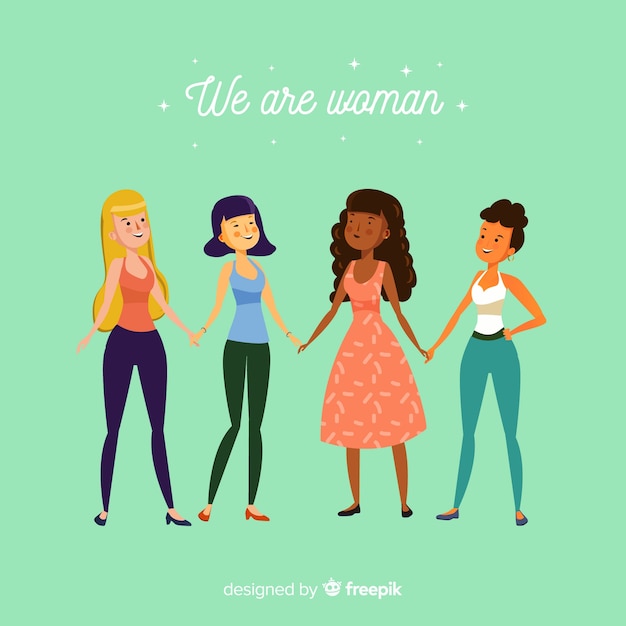 Free vector interracial group of women